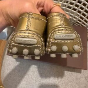 Louis Vuitton Bronze Metallic Studded Ballet Flats (Boxed) - Image 3