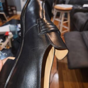 Men's Black Leather Loafers with Silver Buckle Detail - Image 5