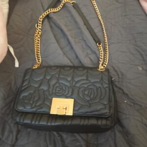 Michael Kors Rose Quilted Black Leather Crossbody Bag - Image 4