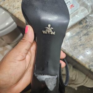 Prada Black Patent Leather Pointed-Toe Slingback Heels (Boxed) - Image 10