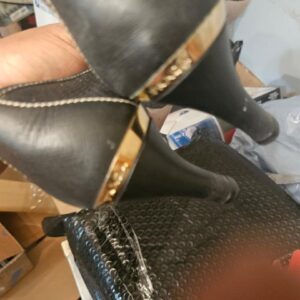 Prada Black Saffiano Leather Peep-Toe Bow Pumps - Image 7