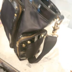 Tory Burch Black Patent & Nylon Convertible Tote Bag - Image 3