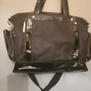 Tory Burch Black Patent & Nylon Convertible Tote Bag - Image 4
