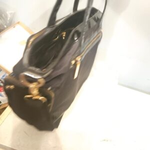 Tory Burch Black Patent & Nylon Convertible Tote Bag - Image 5