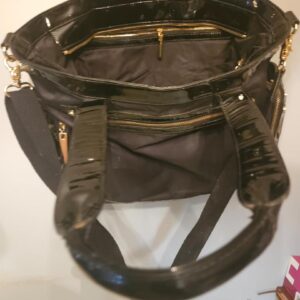 Tory Burch Black Patent & Nylon Convertible Tote Bag - Image 9