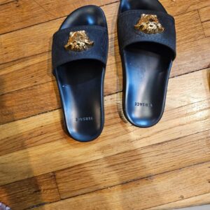 Versace Medusa Black Rubber Pool Slides (All-Black) - Image 5