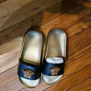 Versace Gold & Black Medusa Pool Slides - Image 3