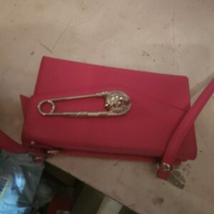 Versus Versace Pink Leather Safety-Pin Crossbody Bag - Image 5